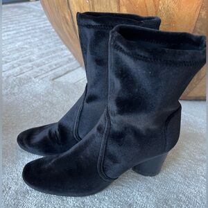 Stuart Weitzman Black Velour Booties